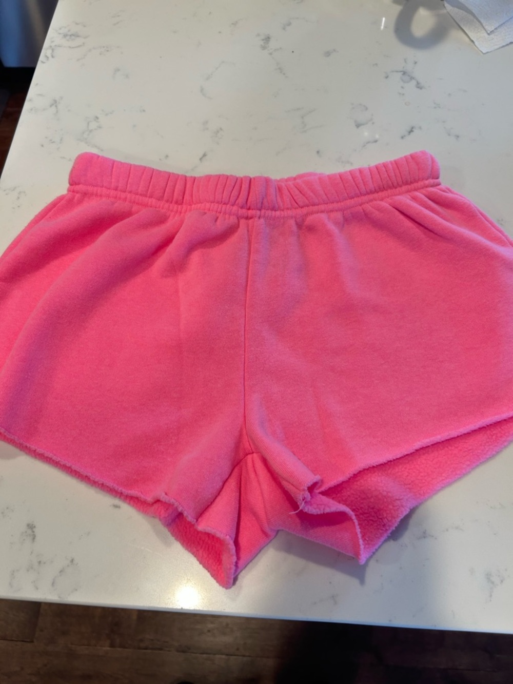 Girls Bright Pink Athletic Fleece Shorts